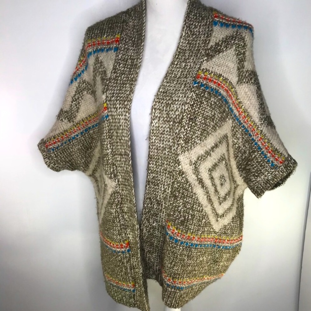 AE Southwest Boho Alpaca Wool Acrylic Cardigan